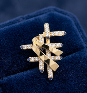 Luxury 18K Gold Natural Diamond Pendant <b>Necklace</b> for Women | GIA Certified Round Cut Sparkly Real Diamond Jewelry - Product Image 1