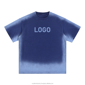 เสื้อยืดผู้ชายทรงหลวมวินเทจแฟชั่นใหม่โลโก้100% กำหนดลาย250gsm ทุกข์โอเวอร์ไซส์ - Product Image 6