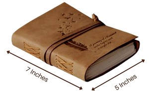 Carnet en cuir fait main avec motif plume, carnet d'écriture vintage, journal de voyage rustique, carnet de croquis, cadeau pour écrivains et voyageurs - Product Image 2