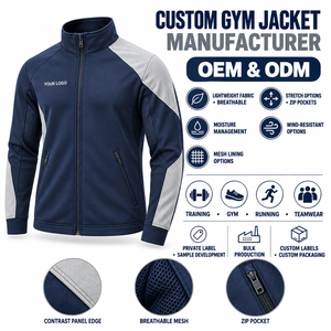 Custom <b>Gym</b> <b>Jacket</b> Men's Fleece Sporty Zipper Closure Breathable Mesh Lined ODM Manufacturer - Product Image 3
