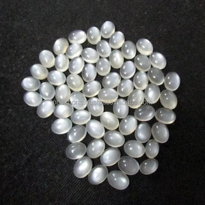Cabujón de Piedra Lunar Blanca Natural de 3x4mm, Forma Ovalada, Venta Caliente, Piedras Preciosas Sueltas de Fondo Plano, Accesorios de Joyería DIY, Precio al por Mayor - Product Image 2