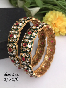 Premium Quality Indian Traditional Handcrafted <b>Bangles</b> For Women Perfect For Weddings, Festive Occasions Ethnic Fashion Jewelry - Product Image 1
