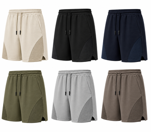 Pantalones Cortos Deportivos para Hombre, Color Beige, de Spandex y Poliéster, con Cierre de Cordón, Transpirables, Estilo Casual, Logotipo Frontal, Cintura Media, Largo Corto - Product Image 6