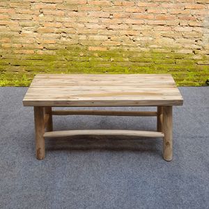Mesa de Centro Rectangular 100x40x40 de Madera de Teca Sólida con Acabado Natural Modelo TAB48 - Product Image 2