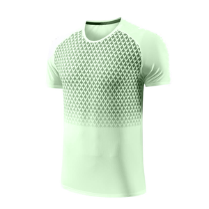 Camiseta de Tenis para Hombre, Manga Corta, Cuello Redondo, Patrón Geométrico Sublimado, Poliéster que Absorbe la Humedad, Corte Ajustado, Ropa de Verano - Product Image 4