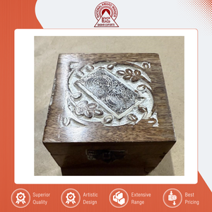 Professional Manufacturer Selling Made in India Engraved Mango Wood <b>Box</b> Rectangular <b>Wooden</b> Storage <b>Box</b> for Bulk Buyers - Product Image 2