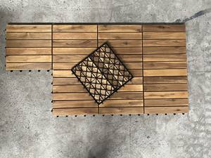 Dalles de terrasse extérieures en bois d'acacia massif du Vietnam, à emboîtement, imperméables, antidérapantes, finition mate, surface huilée, contemporaines, garantie 5 ans - Product Image 6