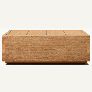 Mesa de Centro Cuadrada de Madera de Teca en Oferta, con Diseño Moderno, Duradera y Ecológica para Uso en Interiores/Exteriores, Muebles para Sala de Estar - Product Image 1