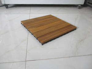Baldosa de terraza de WPC de Vietnam, entrelazable, coextruida, impermeable, lisa, no hidrófila, de 6 lamas, 300x300x20mm, diseño moderno para - Product Image 3