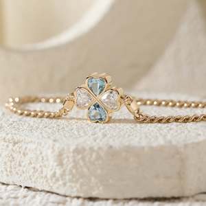 Bijoux en argent 925 de haute qualité, chaîne à maillons en moissanite, couleur D, moissanite VVS, bracelets trèfle à quatre feuilles, bijoux de luxe pour femmes, cadeau - Product Image 1