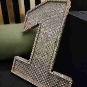 Elegante Colgante Hip Hop de Acero Inoxidable con Símbolo de Dólar Número 1, Chapado en Plata de Ley con 82CT de Diamantes Cultivados en Laboratorio, Moderno, Unisex, para Aniversario - Product Image 2