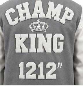 Men's Varsity Jacket With White Letter Embroidery Front Regular Fit - Product Image 5