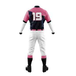 Ensemble uniforme de baseball pour hommes rose, noir et blanc – Maillot et pantalon sublimés respirants à séchage rapide – Tenue de football adulte toutes saisons - Product Image 1