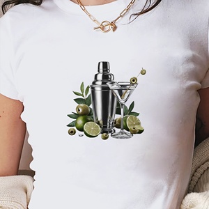เสื้อยืดแขนสั้นพิมพ์ลายทรงเข้ารูป Y2K สำหรับผู้หญิง - Product Image 4