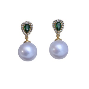Pendientes de Perlas Blancas de Agua Dulce de 10-11 mm para Mujer, Pétalos Grandes, Plata S925, Luz Intensa, Ligeras Imperfecciones, Edición Coreana, Pendientes Altos - Product Image 5