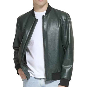 <b>Jackets</b> High Quality Vintage <b>Winter</b> Green Leather <b>Jacket</b> Men Custom Design <b>jacket</b> for men - Product Image 4