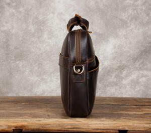 High Quality Genuine Leather Sling <b>Laptop</b> Bags Unisex Use Durable Eco-Friendly Lightweight Design Waterproof Multi-size Portable - Product Image 6