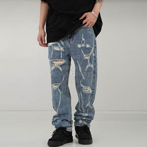 กางเกงยีนส์ทรงตรงแบบเรกูลาร์สำหรับใช้ในชีวิตประจำวัน คุณภาพทนทาน กางเกงผู้ชายแบบฟอก - Product Image 2