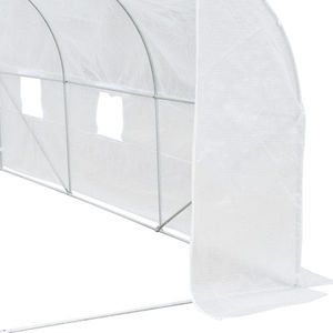 Serra a tunnel da esterno 11.5 X 9.8 X 6.5 con finestre avvolgibili e porta con cerniera, copertura in PE per giardini - Product Image 3