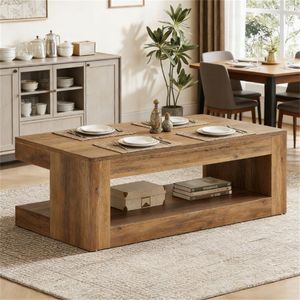 Table basse avec espace de rangement, table à thé, table centrale, table à cocktails - Product Image 4