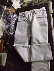 Pantalon blanc en cuir véritable pour homme - Product Image 2