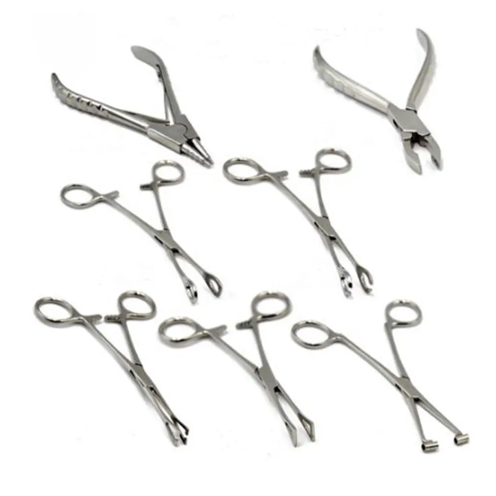 1PC Professional Premium Slotted Sponge Forceps Closing Ring Clamp Pliers Body Piercing Ear Tongue Septum Lip Piercing Tool