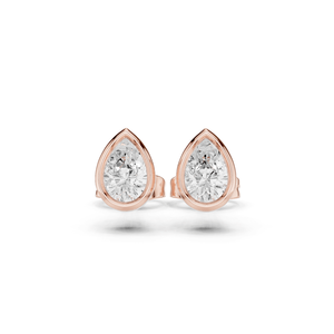 Pendientes de diamantes de laboratorio con corte de pera y bisel personalizado, acabado en oro blanco de 14K, plata de ley, forma de lágrima, para regalo de aniversario de bodas - Product Image 5