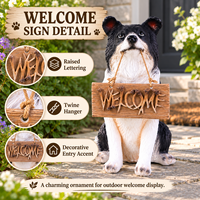Décorations d'extérieur pour chiens en résine, personnalisables OEM, panneaux de bienvenue, statues d'animaux pour collections, vente en gros