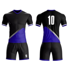 ชุดเสื้อฟุตบอลลายทางผู้ชายแบบสั่งทำพิเศษ OEM ODM คอวี แขนสั้น ระบายเหงื่อได้ดี ทรงสปอร์ต เหมาะกับทุกฤดูกาล - Product Image 4