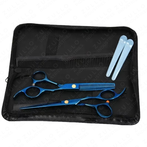 High Quality Stainless Steel Hair Cutting Scissors <b>Set</b> 2PCS <b>Barber</b> Shears with Protective Leather Case - Product Image 2