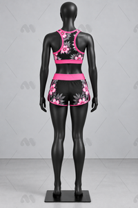Ensemble de vêtements de sport à imprimé floral pour filles, veste de sport, soutien-gorge de sport, leggings, jupe, sac à dos, tenue de pratique de danse - Product Image 3