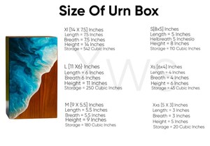 Urna de Resina con Diseño de Olas Oceánicas, Caja Conmemorativa Hecha a Mano con Madera y Epoxi Azul Profundo - Product Image 6