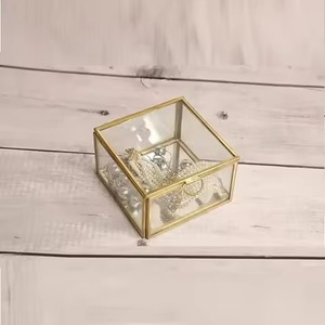 Custom Metal & Glass Jewelry <b>Box</b> Personalized <b>Keepsake</b> Container for Rings Earrings Necklace Bracelet <b>Wedding</b> Gift Decor - Product Image 1