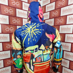 เสื้อแจ็คเก็ตกันลมสำหรับวิ่งกลางแจ้งแบบบางพิเศษสำหรับผู้ชาย  แบบซับลิเมชั่นสั่งทำพิเศษ กันน้ำ ระบายอากาศได้ดี พร้อมซิปสำหรับเทคโนโลยี - Product Image 3