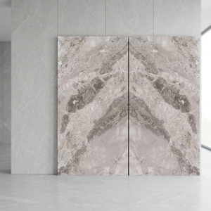 Dalles de carrelage en porcelaine marbrée blanc or Vistaar 120x240cm, résistantes aux acides, antibactériennes, antidérapantes, pour extérieur, cuisine et salle de bain - Product Image 5