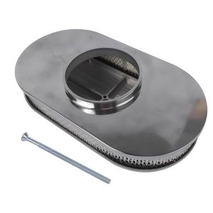 Filtro dell'Aria in Alluminio 15 Pollici Ovale Completamente Alettato Lucidato per Motori Chevy SBC 350 400, Nuovo, Parte Automobilistica - Product Image 3