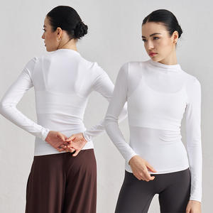 Ropa Deportiva para Mujer, Camiseta de Yoga sin Costuras de Color Sólido, Manga Larga, Top Corto para Entrenamiento, Secado Rápido, Transpirable, Conjuntos de Yoga - Product Image 1
