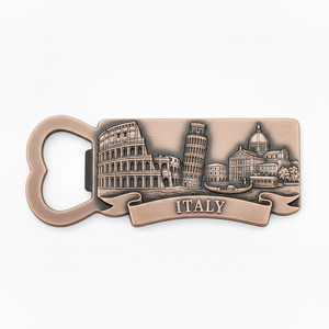 Manufacturer Custom Fine Detailed Antique Italy Zinc Alloy <b>Beer</b> Bottle Opener <b>Fridge</b> Magnet Portable Durable Classical Style - Product Image 1