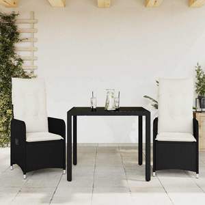 Conjunto de Bistro Negro y Blanco Crema para Jardín - Product Image 1