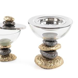 Quemador de incienso de lujo al por mayor, de cristal y metal, con diseño de piedra Zen apilable, para Bakhoor de Arabia Saudita, Majlis Oud Dakhoon, ideal como regalo. - Product Image 5