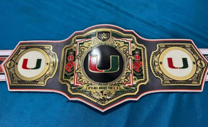 Ceinture de champion des Miami Hurricanes, taille adulte, modèle Legacy, en alliage de zinc de qualité supérieure, doublure en cuir PU de 2 mm/4 mm, durable - Product Image 2