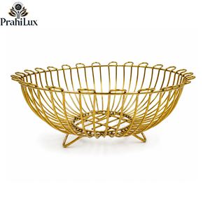 Cesta de Frutas de Acero Inoxidable Dorado, Tazón de Almacenamiento de Alambre Metálico, Bandeja Ovalada para Servir, para Encimera de Cocina, Mesa de Comedor, Decoración del Hogar - Product Image 4