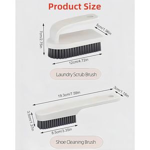 Paquete de 2 Cepillos Pequeños de Cerdas Suaves para Limpieza del Hogar, Cepillos para Eliminar Manchas de Tapicería y Telas para Lavandería - Product Image 4