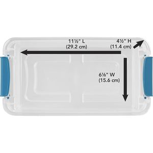 6 Qt Stackable Latching Storage Bin Clear <b>White</b> Plastic Shoe <b>Box</b> Organizer for Closet <b>Shelf</b> - Product Image 3