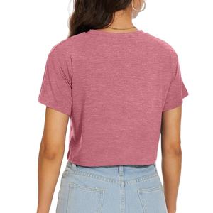 Camiseta Corta a la Moda, de Color Sólido, Cuello Redondo, Manga Corta, Corte Holgado, Informal, Ligera, de Algodón, para Verano - Product Image 4