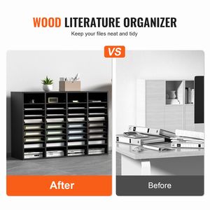 Organizzatore per Documenti in Legno a 36 Scomparti, Ripiani Rimovibili, per Ufficio, Casa, Aula, Classificatore per Documenti e Lettere - Product Image 2