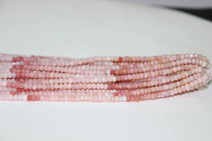 Cuentas Rondelle de ópalo rosa de 4mm, hebra de piedras preciosas naturales largas de 13 pulgadas para la fabricación de joyas facetadas lisas - Product Image 6