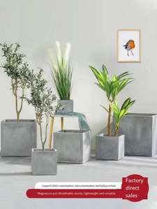 Bassin carré moderne en plastique pour intérieur et extérieur, écologique, pour la maison, le jardin, l'hôtel, en PP, revêtement poudré, durable, léger, minimaliste - Product Image 2