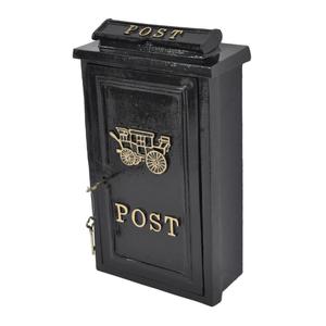 Boîte aux lettres rustique noire faite à la main, décoration de Noël, boîte aux lettres en métal pour recevoir les cartes de vœux et les cadeaux, à fixer au mur - Product Image 1