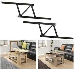 Table basse moderne en bois avec plateau relevable, compartiment de rangement et étagère inférieure pour salon, table basse décorative - Product Image 5
